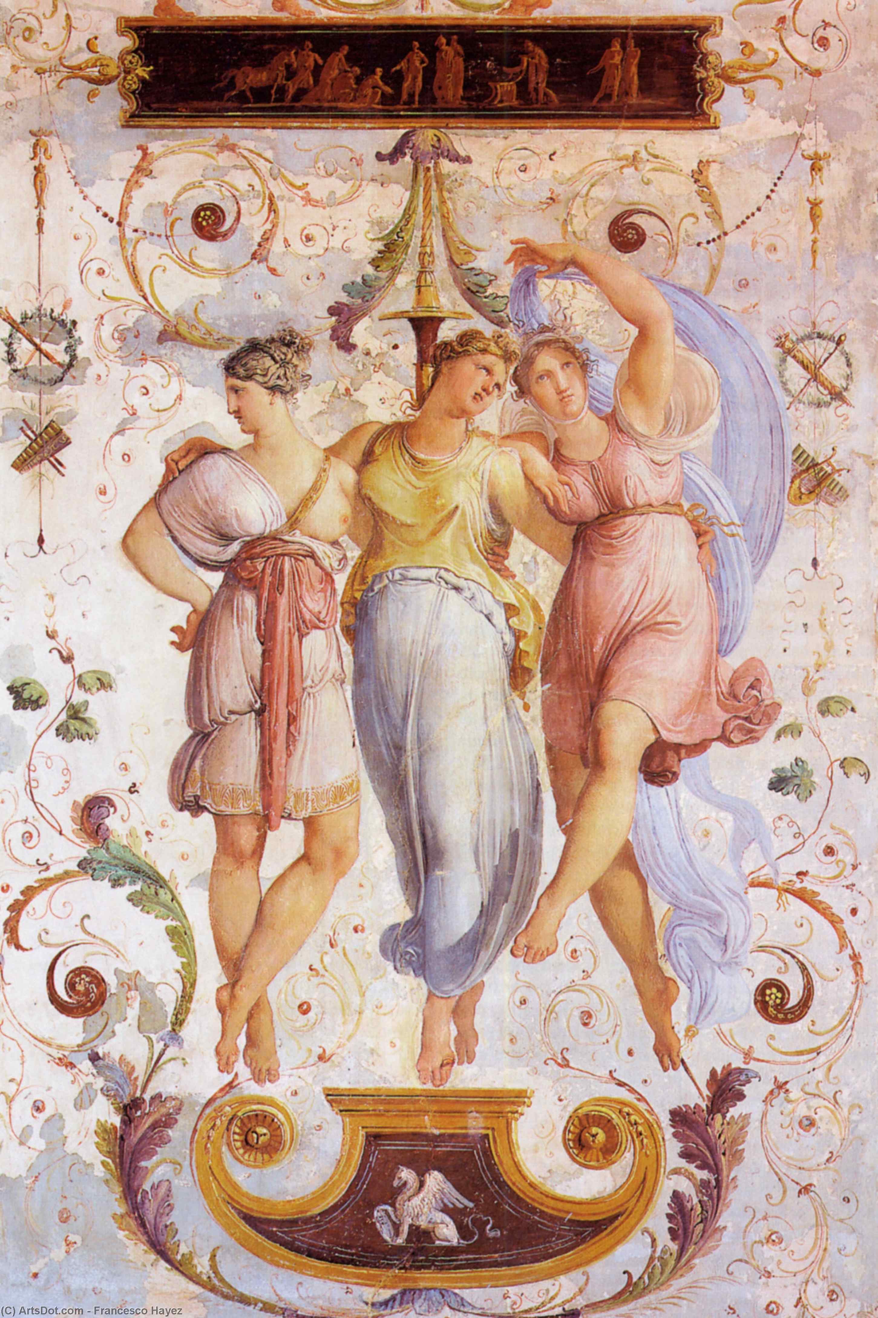 WikiOO.org - 百科事典 - 絵画、アートワーク Francesco Hayez - 壁 装飾 (詳細
