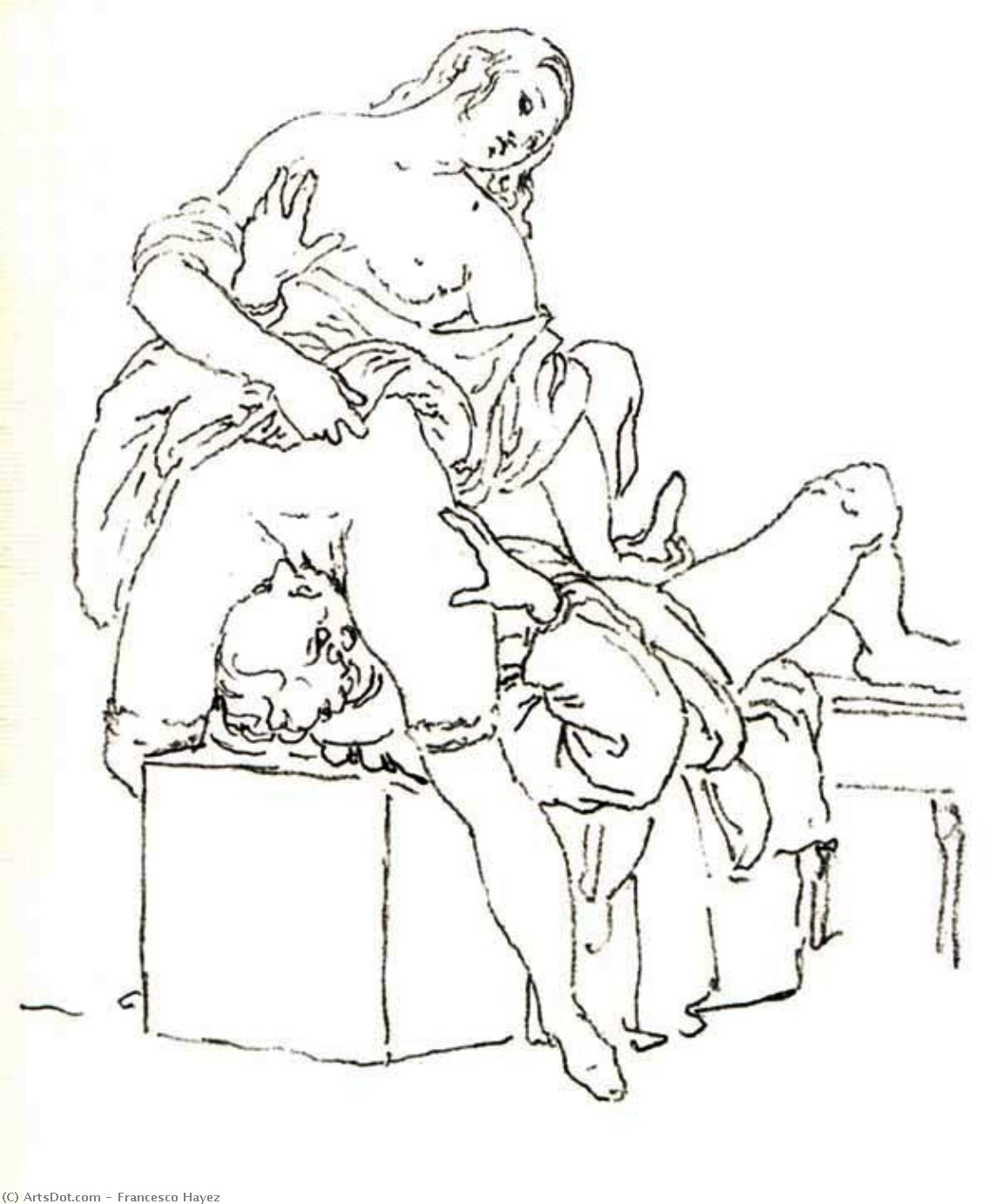 Wikioo.org – L'Enciclopedia delle Belle Arti - Pittura, Opere di Francesco Hayez - Donne , o il sesso orale eseguito su una donna