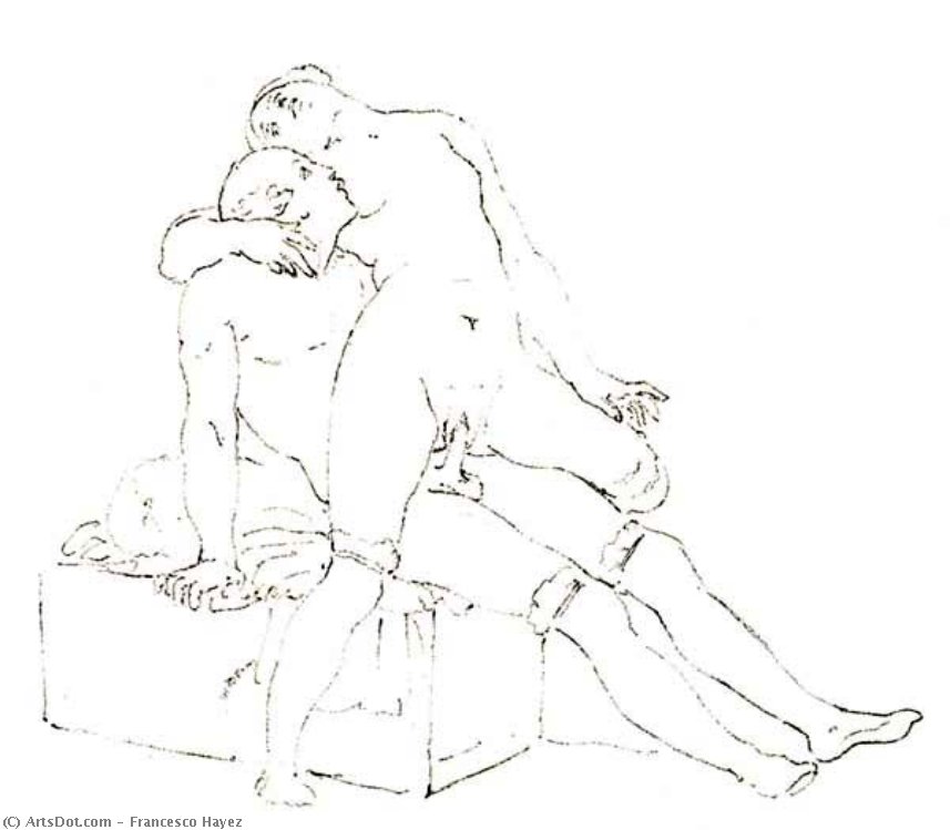 WikiOO.org - Encyclopedia of Fine Arts - Lukisan, Artwork Francesco Hayez - Overlapping wife back position on the swing