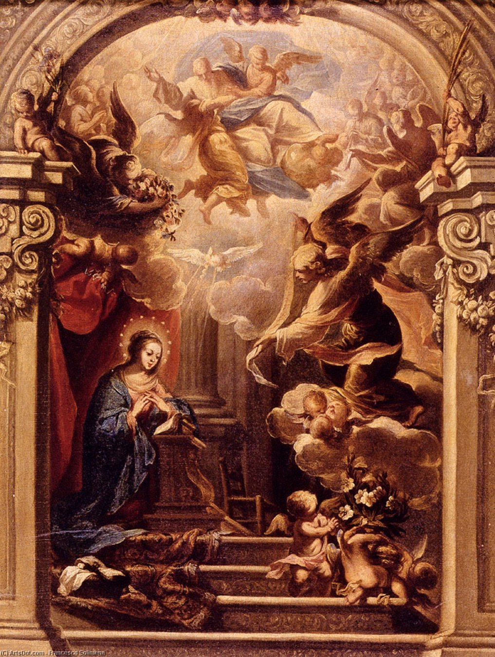 Wikioo.org - The Encyclopedia of Fine Arts - Painting, Artwork by Francesco Solimena - Annunciation