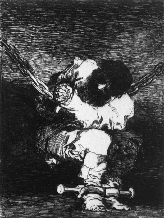 WikiOO.org - Güzel Sanatlar Ansiklopedisi - Resim, Resimler Francisco De Goya - The Captivity is as Barbarous as the Crime