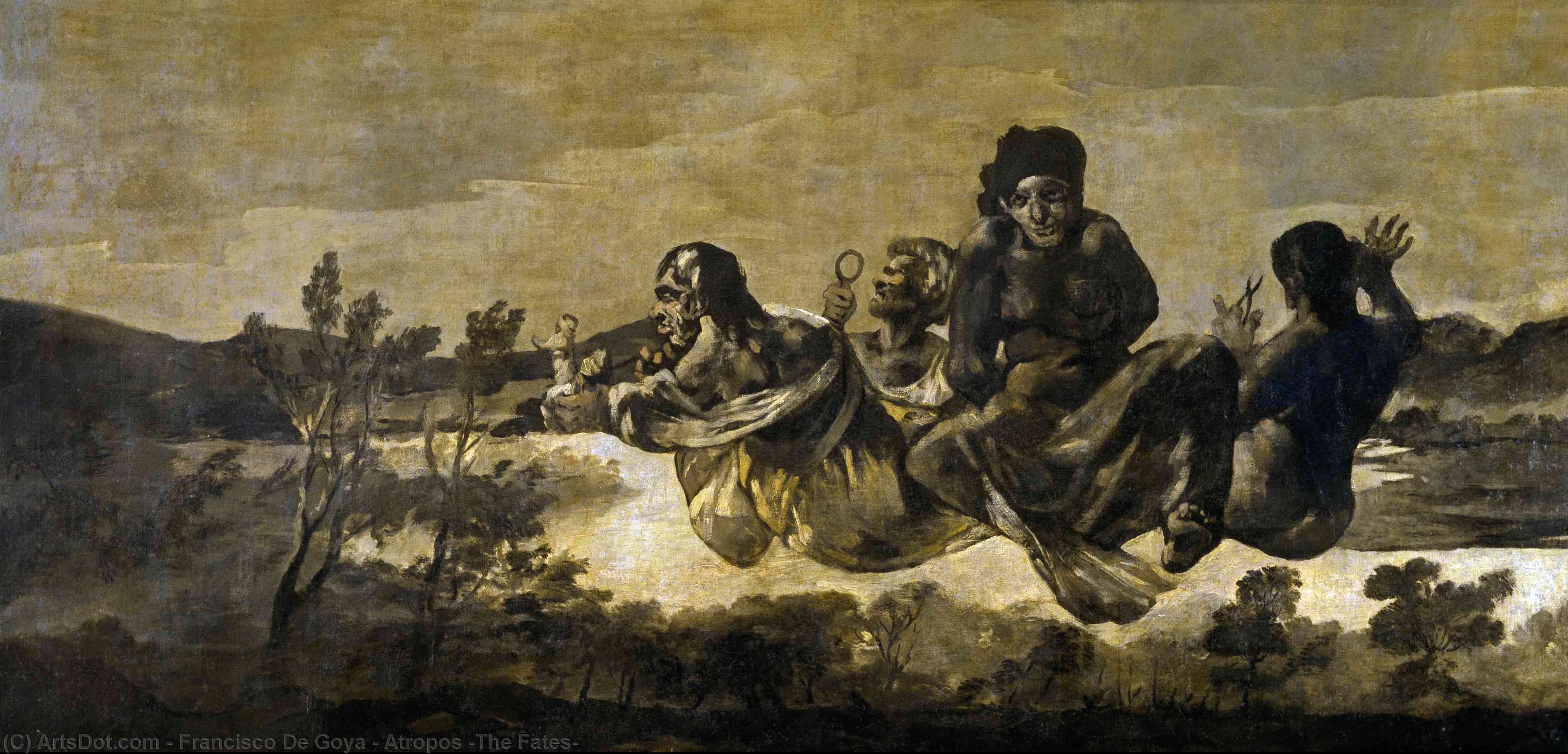 WikiOO.org - Encyclopedia of Fine Arts - Maleri, Artwork Francisco De Goya - Atropos (The Fates)