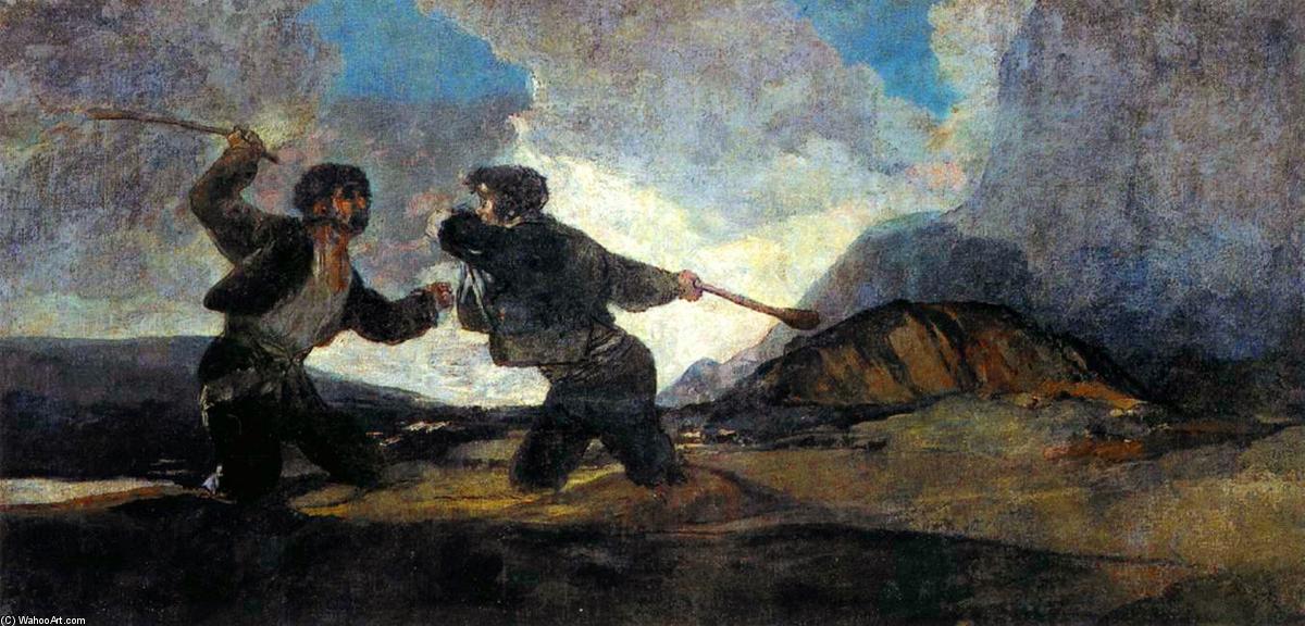 WikiOO.org - 百科事典 - 絵画、アートワーク Francisco De Goya - 戦い と一緒に Cudgels