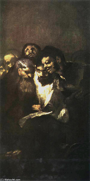 Wikioo.org – L'Encyclopédie des Beaux Arts - Peinture, Oeuvre de Francisco De Goya - hommes lecture