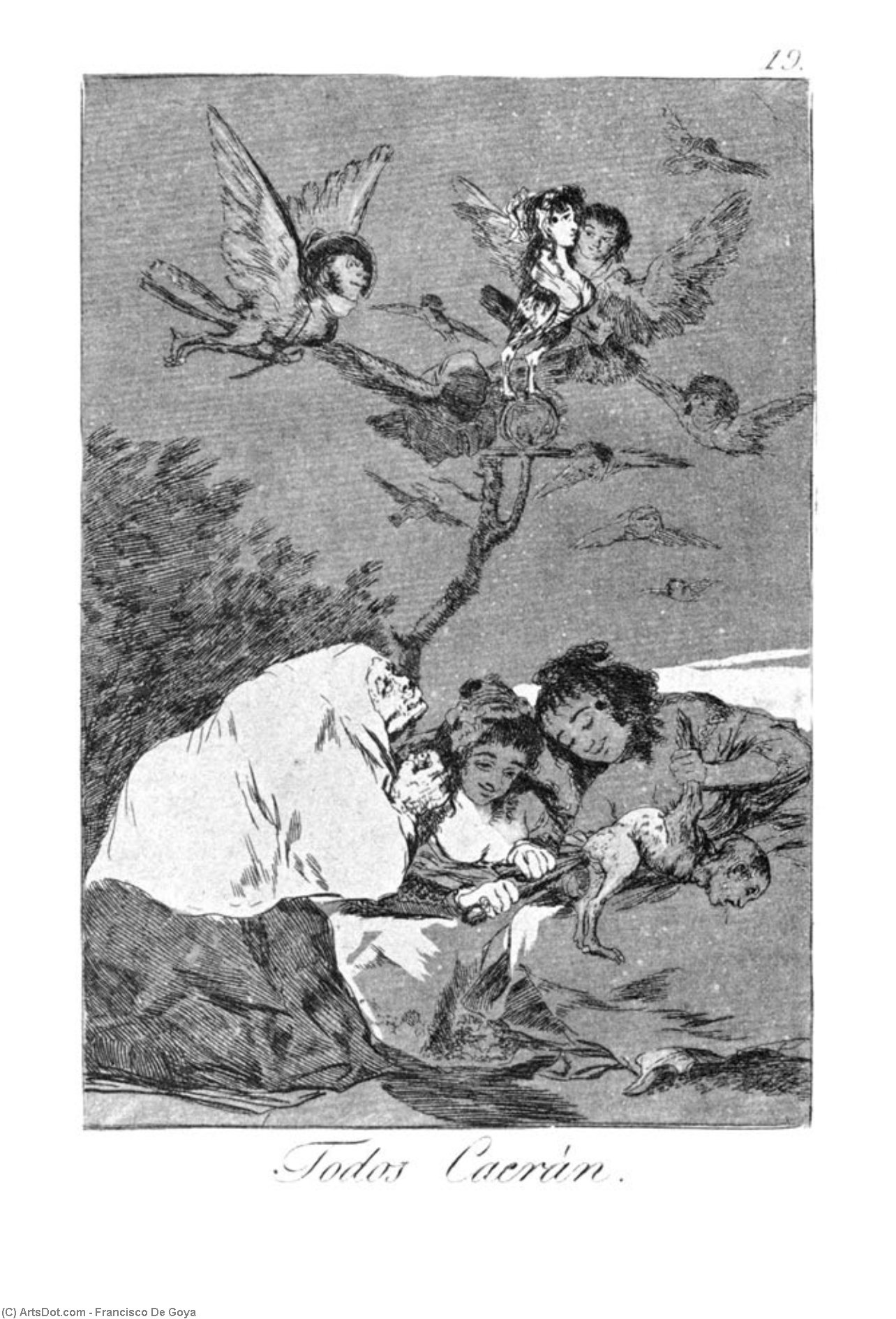 Wikioo.org - The Encyclopedia of Fine Arts - Painting, Artwork by Francisco De Goya - All will fall