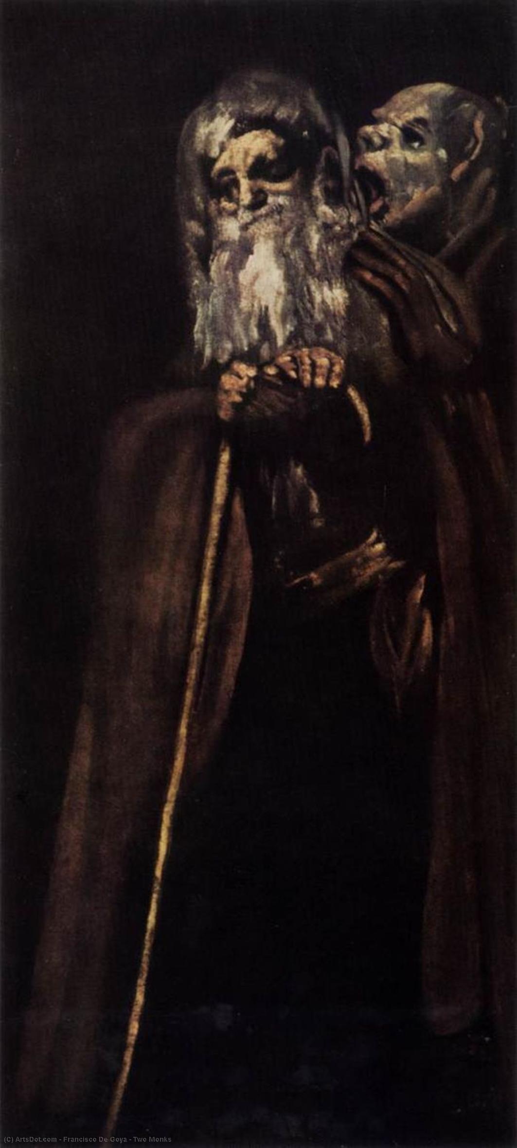 WikiOO.org - 백과 사전 - 회화, 삽화 Francisco De Goya - Two Monks