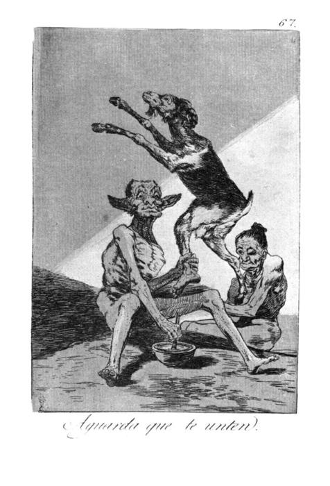 Wikioo.org - Die Enzyklopädie bildender Kunst - Malerei, Kunstwerk von Francisco De Goya - Warte, bis du gesalbt haben