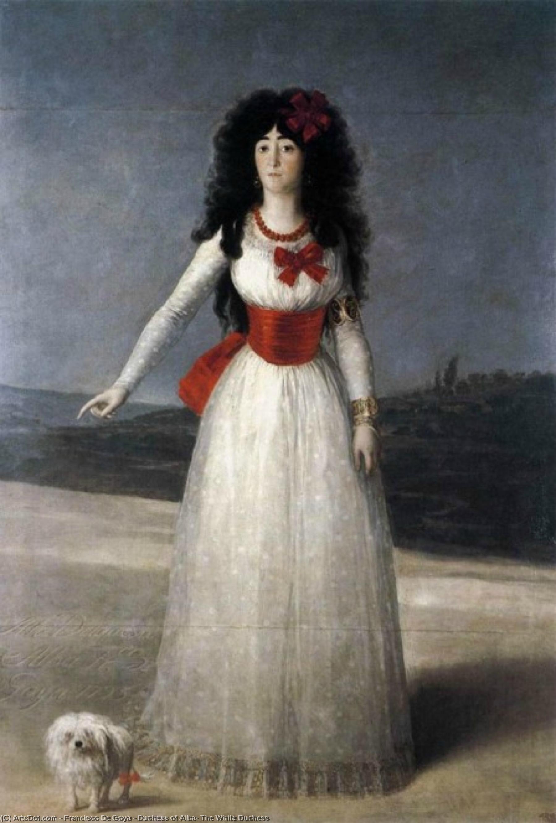 Wikioo.org - The Encyclopedia of Fine Arts - Painting, Artwork by Francisco De Goya - Duchess of Alba, The White Duchess