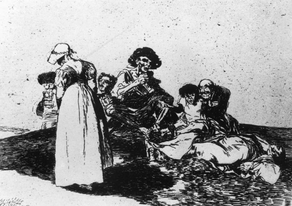 Wikioo.org – La Enciclopedia de las Bellas Artes - Pintura, Obras de arte de Francisco De Goya - Lo peor es que mendigar