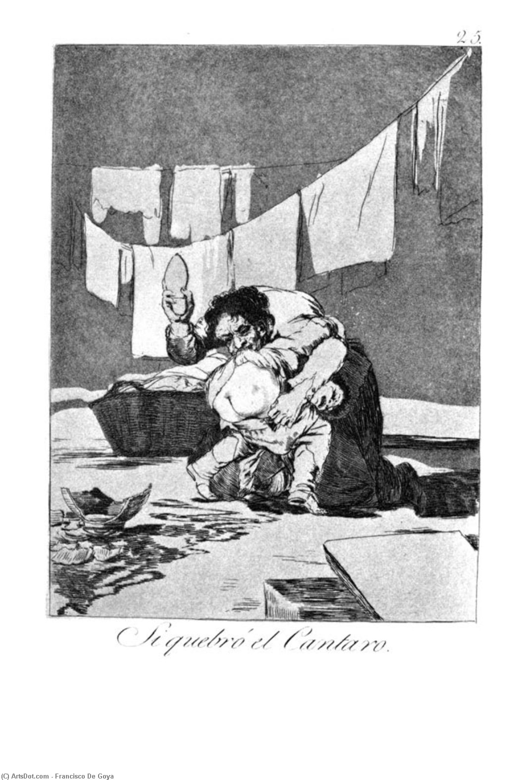 Wikioo.org - Bách khoa toàn thư về mỹ thuật - Vẽ tranh, Tác phẩm nghệ thuật Francisco De Goya - He broke the pitcher