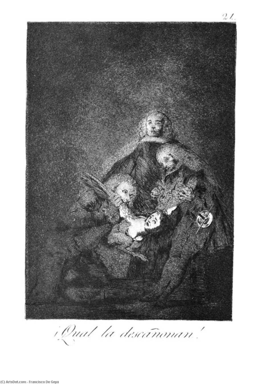 Wikioo.org - The Encyclopedia of Fine Arts - Painting, Artwork by Francisco De Goya - How they break her barrel