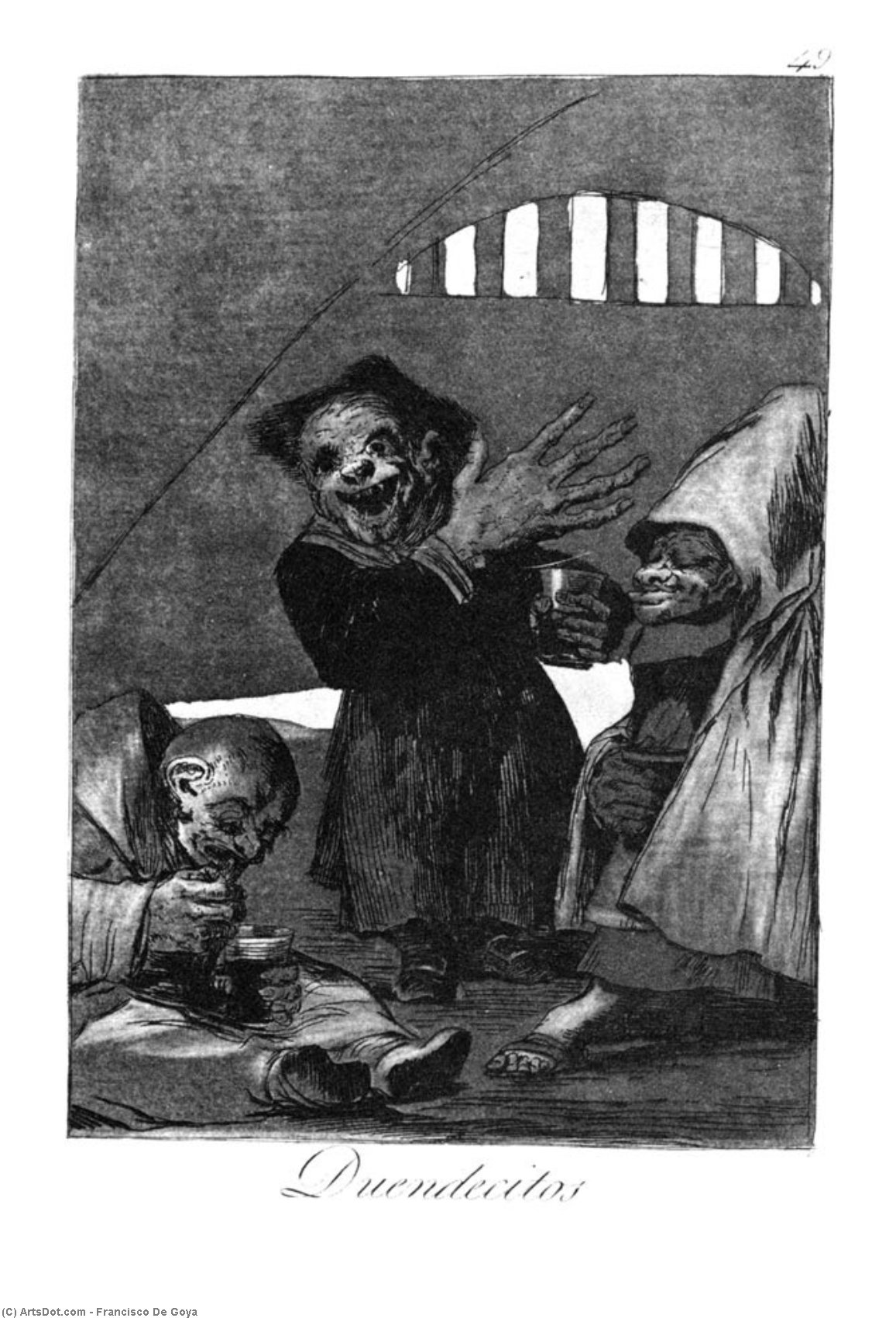 WikiOO.org - Εγκυκλοπαίδεια Καλών Τεχνών - Ζωγραφική, έργα τέχνης Francisco De Goya - Little goblins