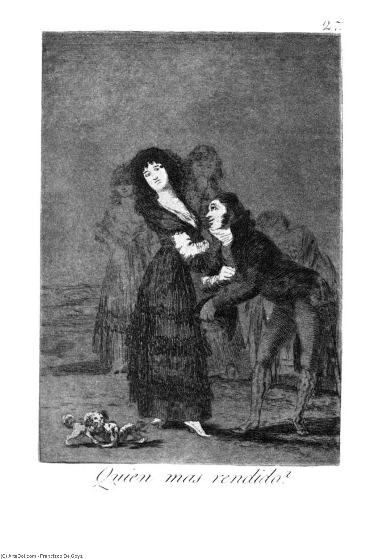 Wikioo.org - The Encyclopedia of Fine Arts - Painting, Artwork by Francisco De Goya - Who is more overcome?