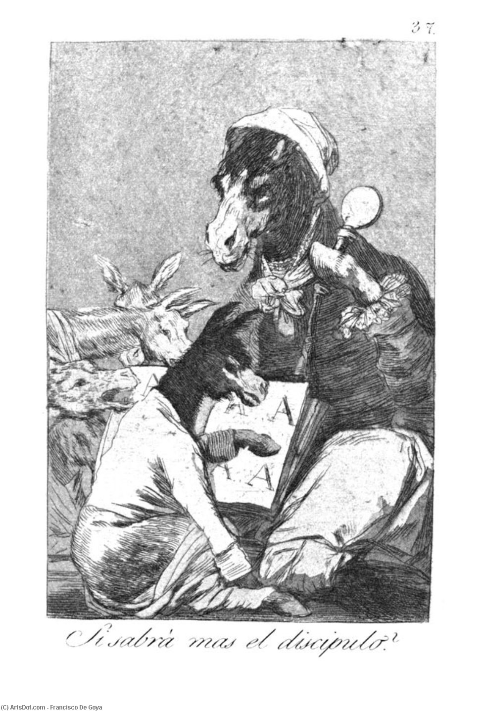 Wikioo.org - The Encyclopedia of Fine Arts - Painting, Artwork by Francisco De Goya - Will the student be wiser?