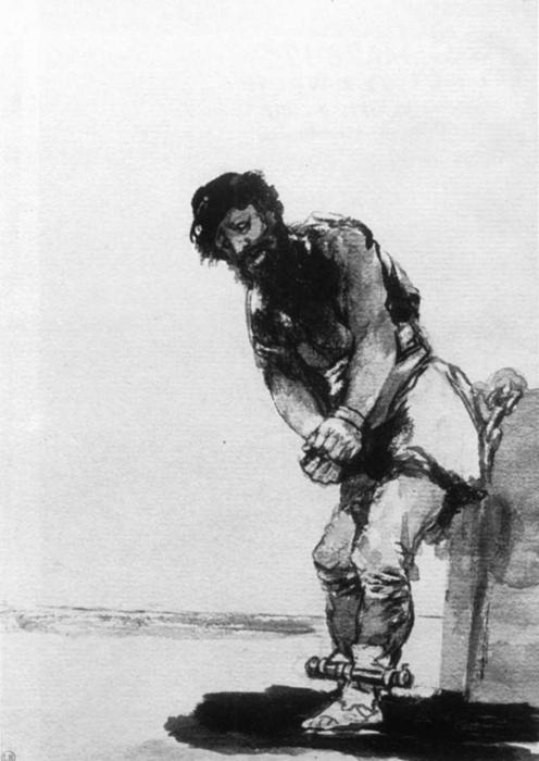 Wikioo.org - Die Enzyklopädie bildender Kunst - Malerei, Kunstwerk von Francisco De Goya - Angekettet Prisoner