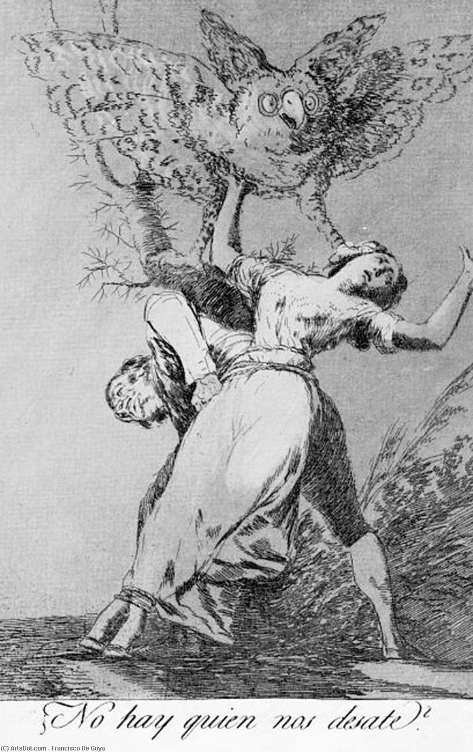 Wikioo.org - The Encyclopedia of Fine Arts - Painting, Artwork by Francisco De Goya - Can't anyone untie us?