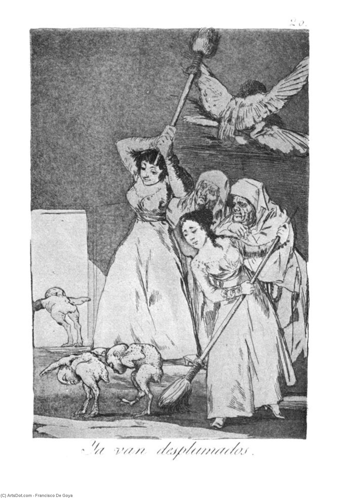 WikiOO.org - Encyclopedia of Fine Arts - Lukisan, Artwork Francisco De Goya - They already go plucked