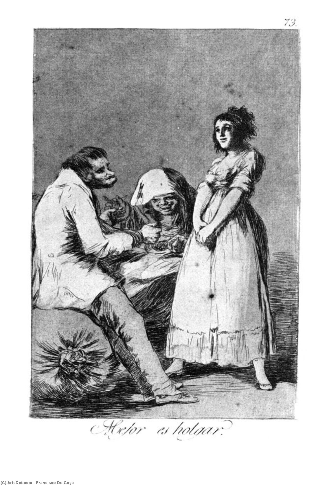 Wikioo.org - The Encyclopedia of Fine Arts - Painting, Artwork by Francisco De Goya - It is better to be idle