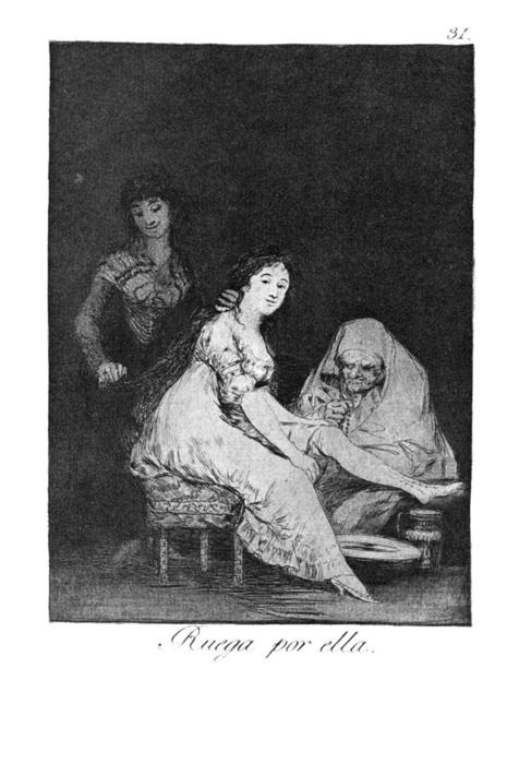 Wikioo.org - The Encyclopedia of Fine Arts - Painting, Artwork by Francisco De Goya - She prays for her