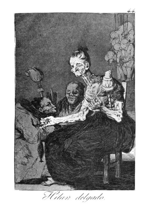 Wikioo.org - Bách khoa toàn thư về mỹ thuật - Vẽ tranh, Tác phẩm nghệ thuật Francisco De Goya - They spin finely