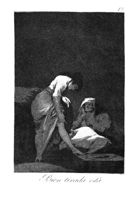 Wikioo.org – L'Enciclopedia delle Belle Arti - Pittura, Opere di Francisco De Goya - lei è bene `pulled` basso