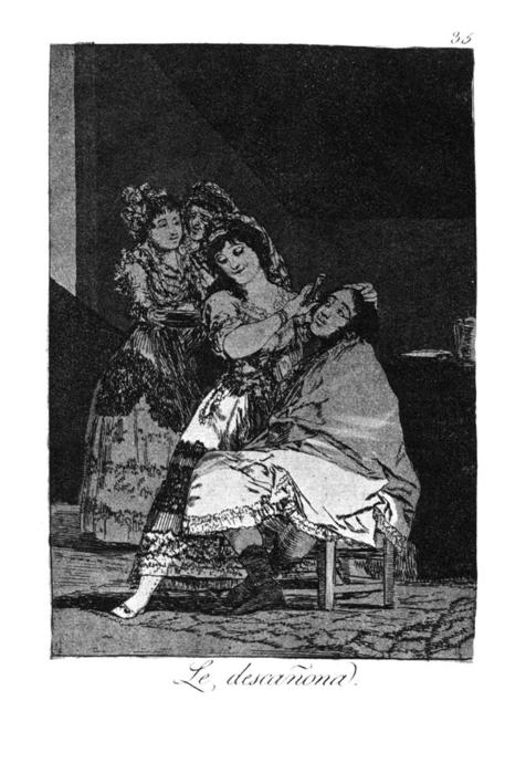 Wikioo.org - The Encyclopedia of Fine Arts - Painting, Artwork by Francisco De Goya - She leaves him penniless