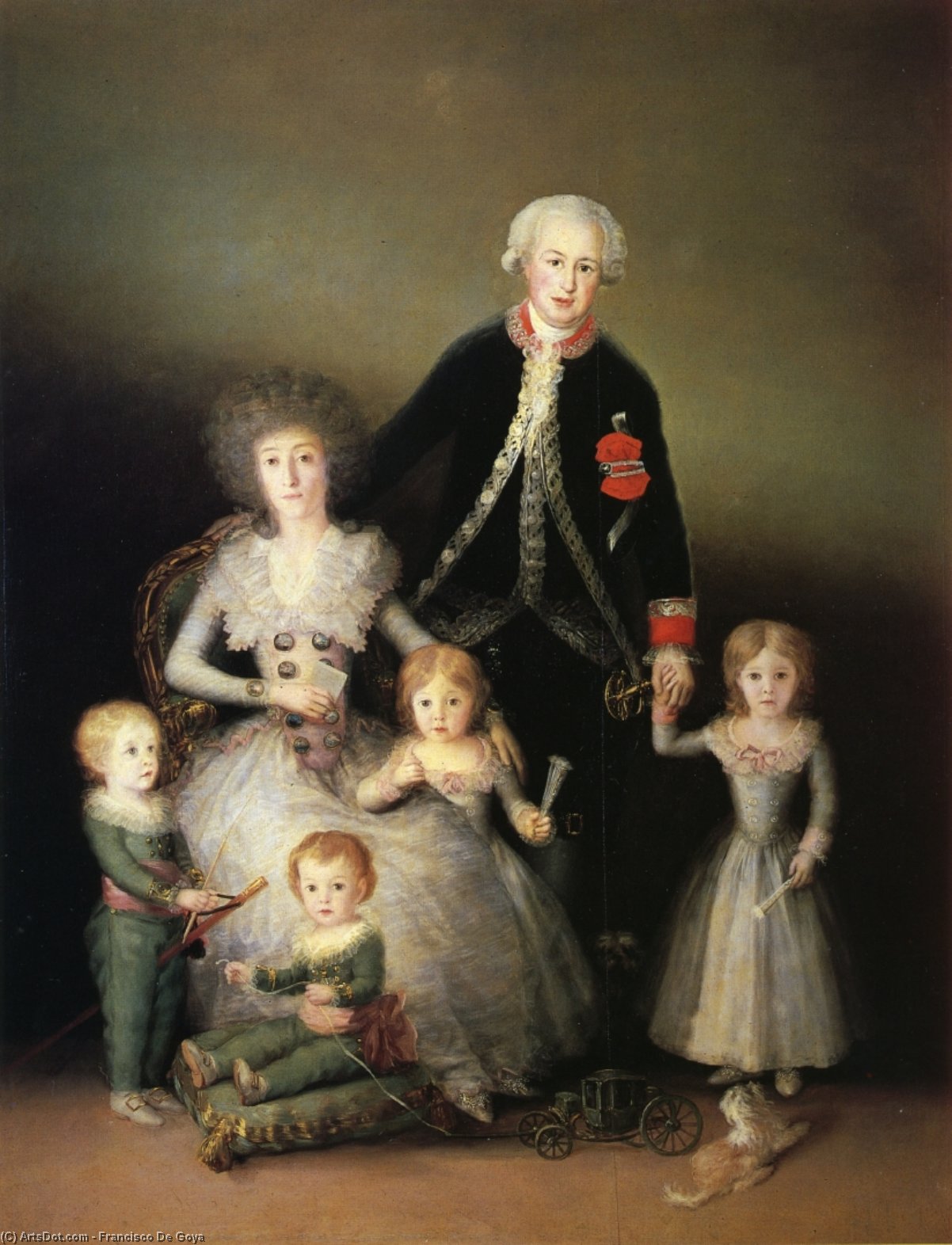 WikiOO.org - 百科事典 - 絵画、アートワーク Francisco De Goya - ザー 公爵  の  オスナ  と  彼の  家族