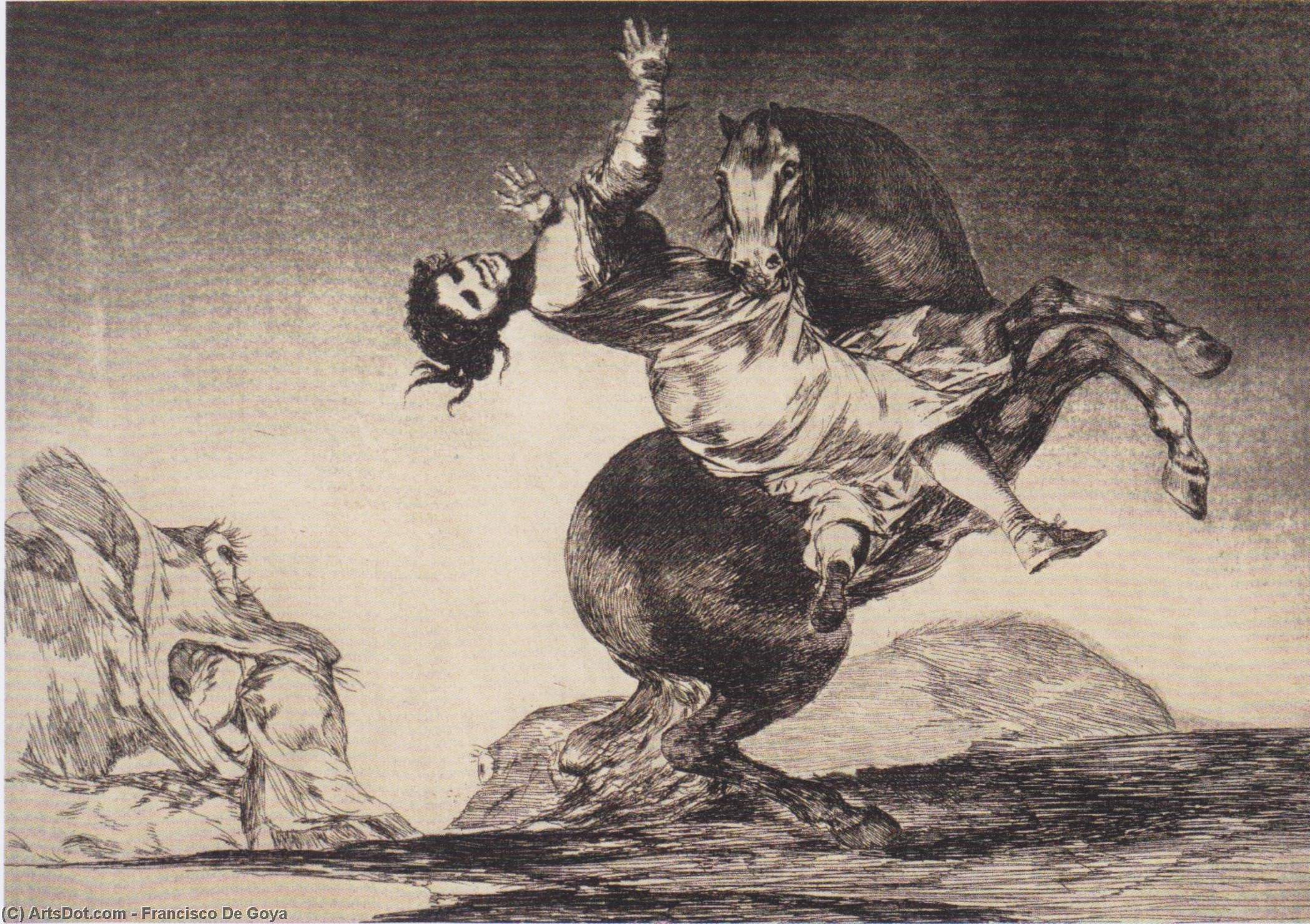 Wikioo.org - The Encyclopedia of Fine Arts - Painting, Artwork by Francisco De Goya - Abducting horse