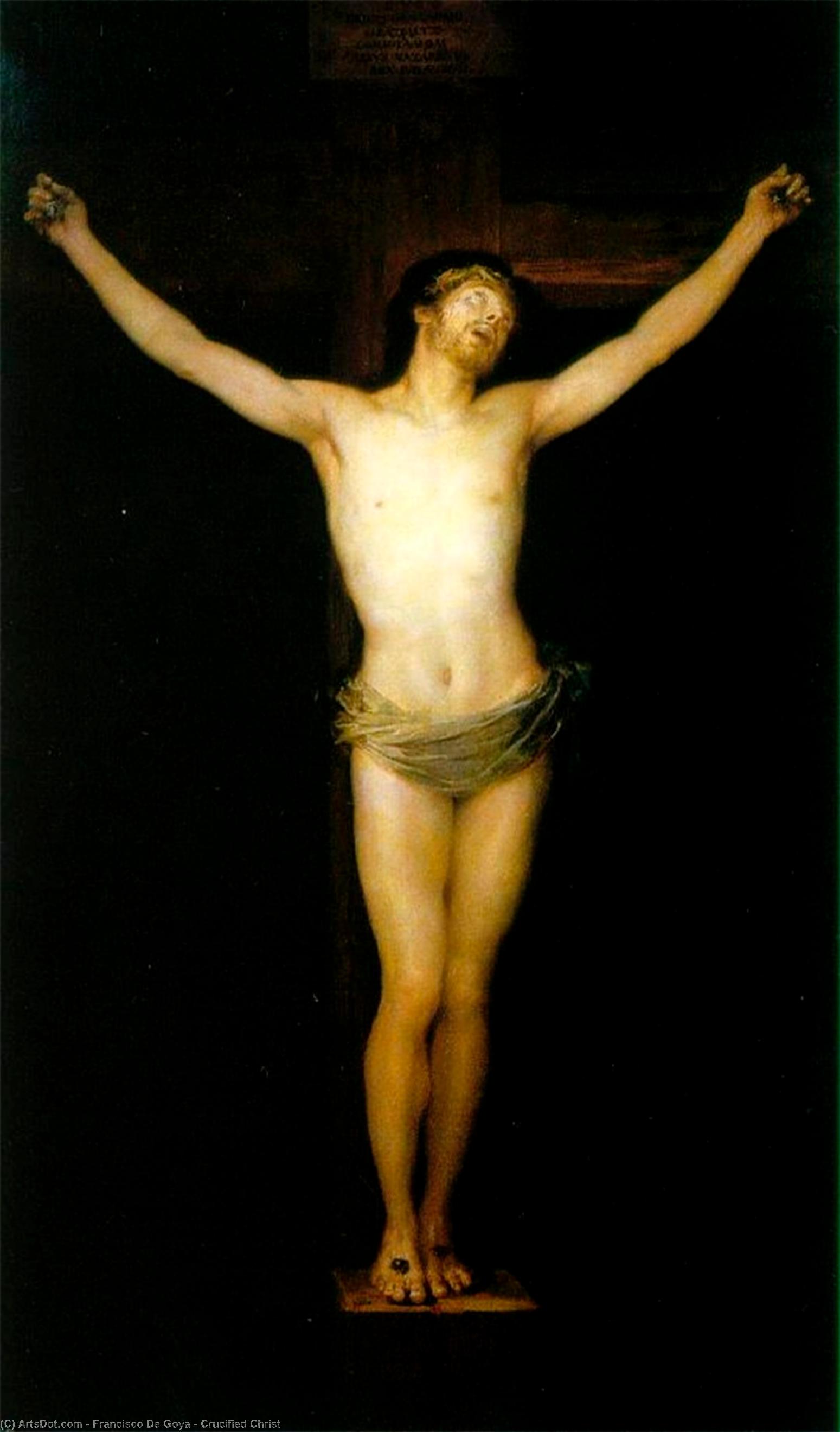 Wikoo.org - موسوعة الفنون الجميلة - اللوحة، العمل الفني Francisco De Goya - Crucified Christ