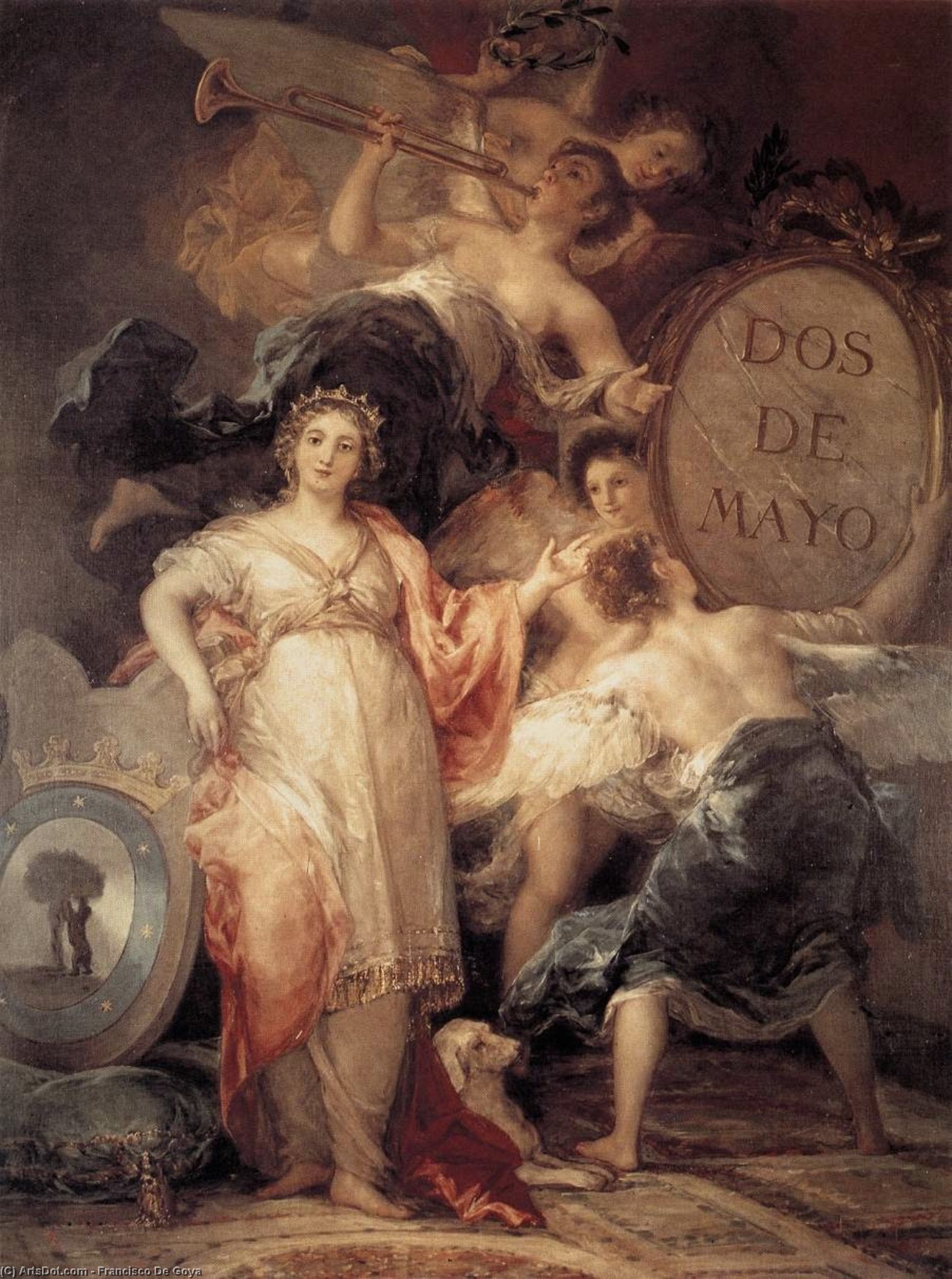 WikiOO.org - Encyclopedia of Fine Arts - Maleri, Artwork Francisco De Goya - Allegory of the City of Madrid