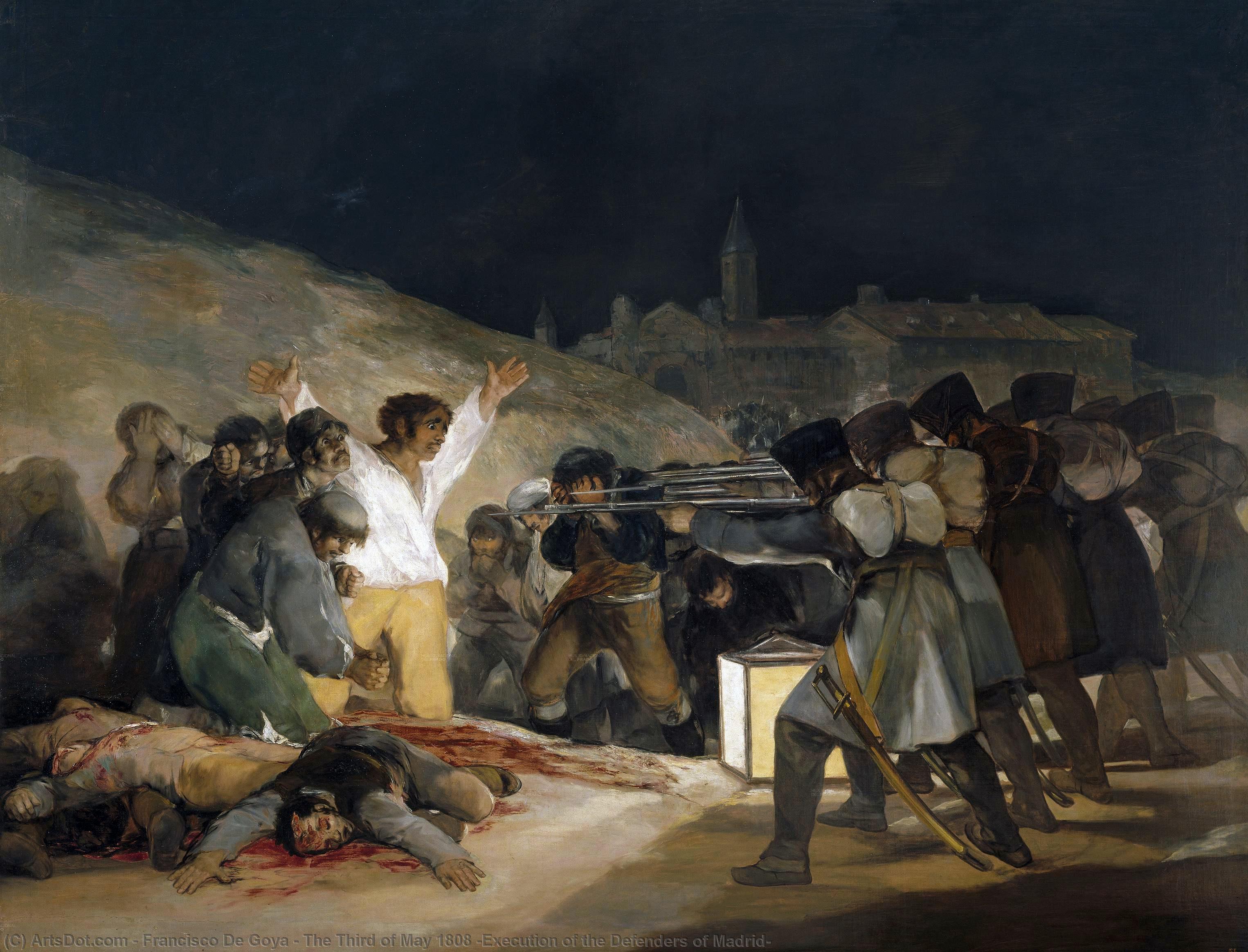 WikiOO.org - Encyclopedia of Fine Arts - Maleri, Artwork Francisco De Goya - The Third of May 1808 (Execution of the Defenders of Madrid)