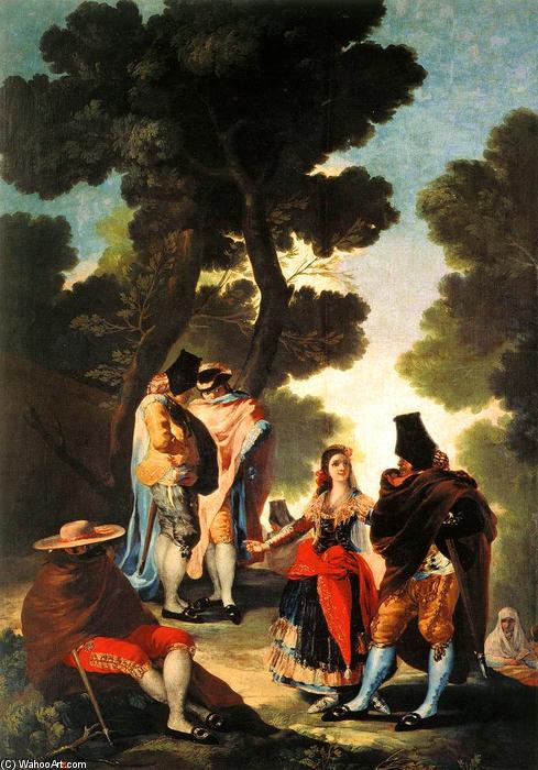 WikiOO.org - Encyclopedia of Fine Arts - Maľba, Artwork Francisco De Goya - The Maja and the Masked Men