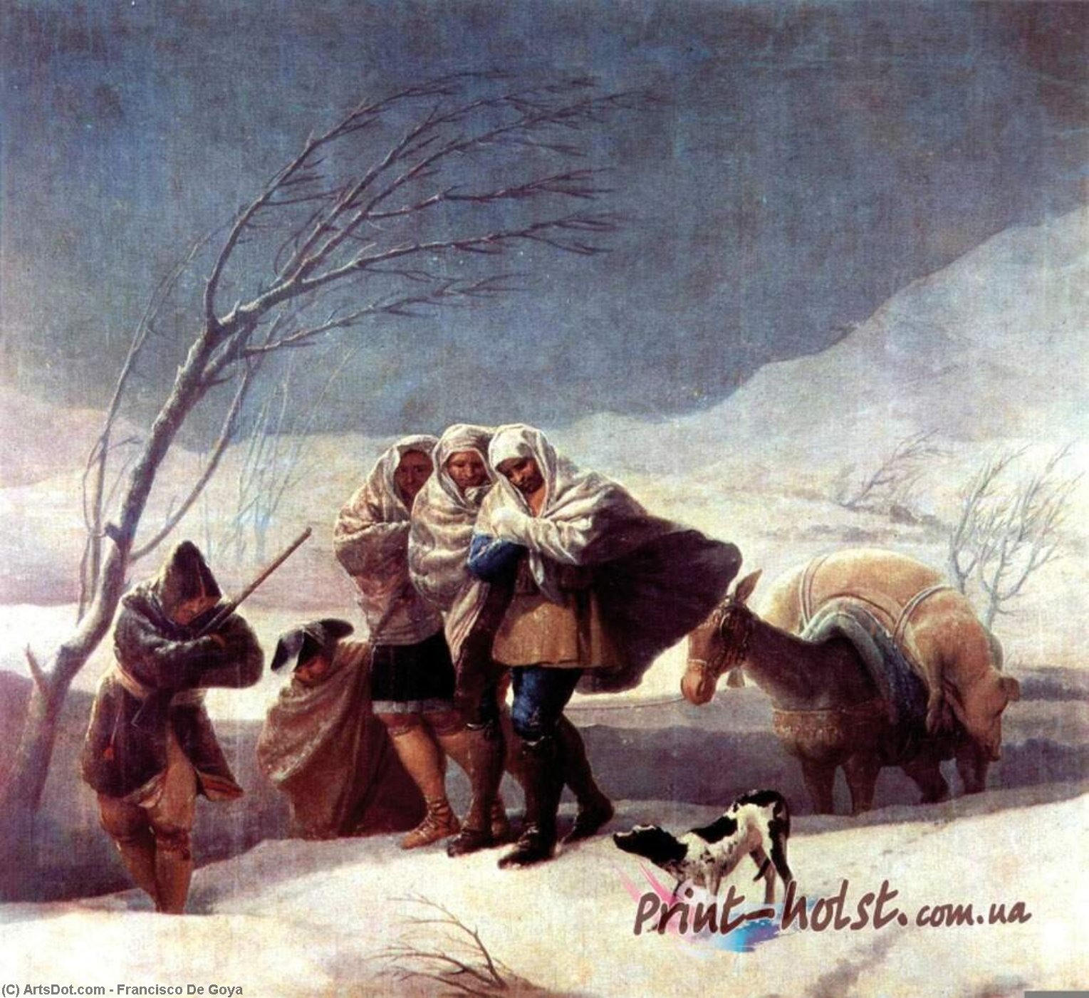 Wikoo.org - موسوعة الفنون الجميلة - اللوحة، العمل الفني Francisco De Goya - The Snowstorm (Winter)