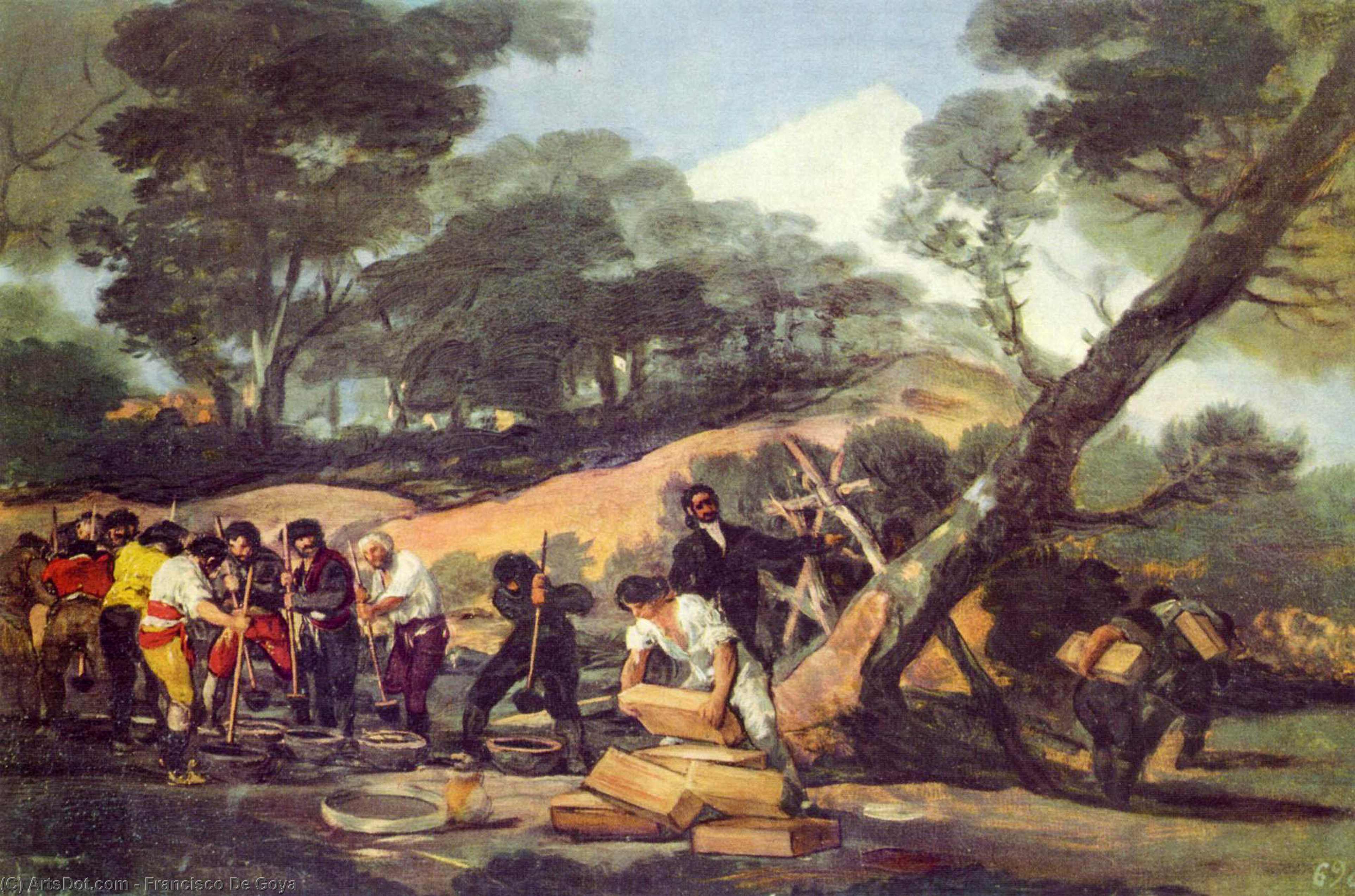 Wikioo.org – La Enciclopedia de las Bellas Artes - Pintura, Obras de arte de Francisco De Goya - en polvo fábrica en el sierra