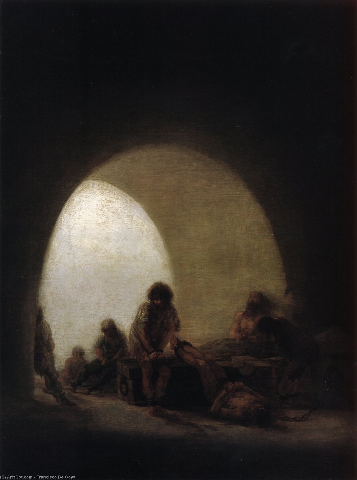 WikiOO.org - Encyclopedia of Fine Arts - Lukisan, Artwork Francisco De Goya - A Prison Scene