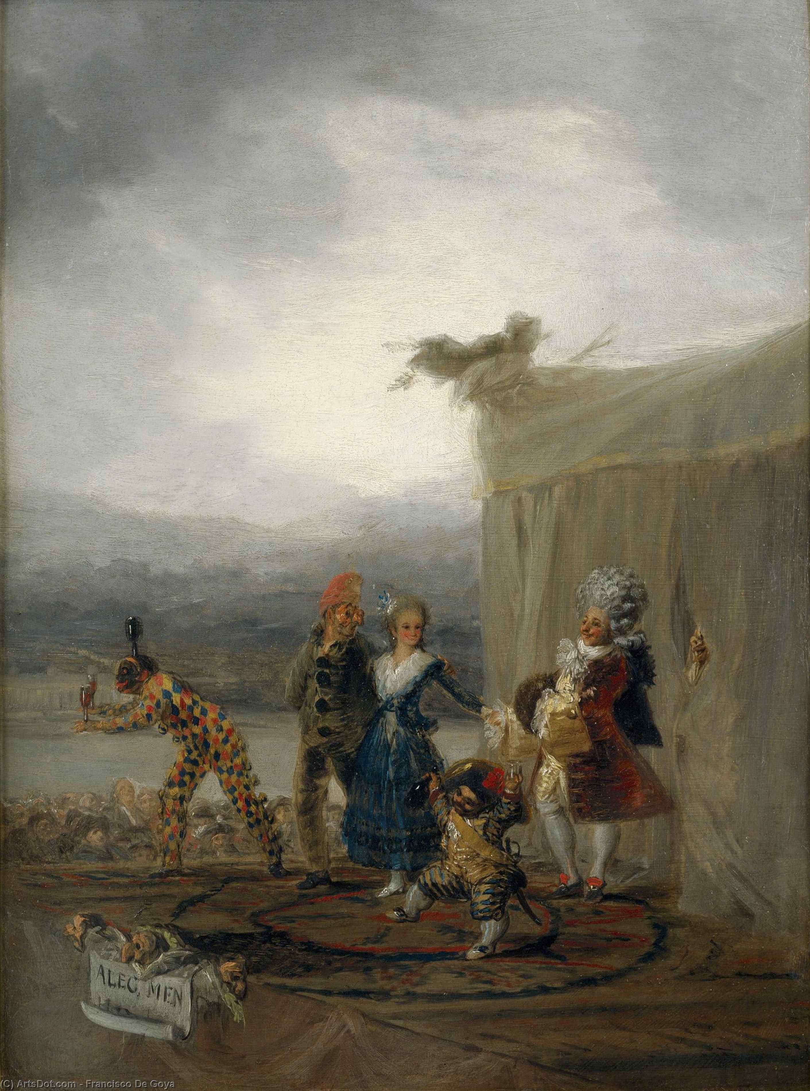 Wikioo.org – La Enciclopedia de las Bellas Artes - Pintura, Obras de arte de Francisco De Goya - Los jugadores que dan un paseo
