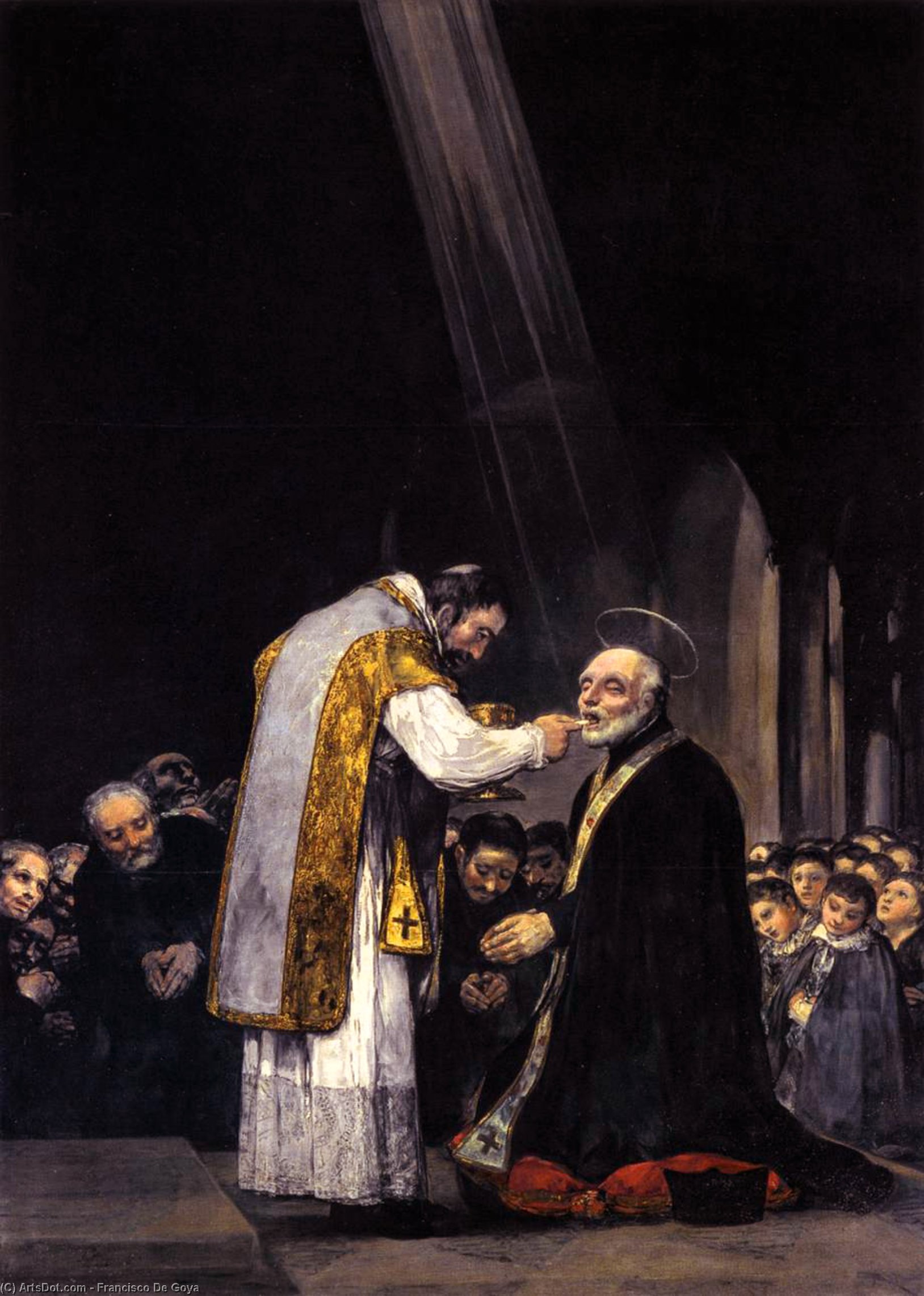 WikiOO.org - 百科事典 - 絵画、アートワーク Francisco De Goya - 聖ヨセフCalasanzの最後の聖体