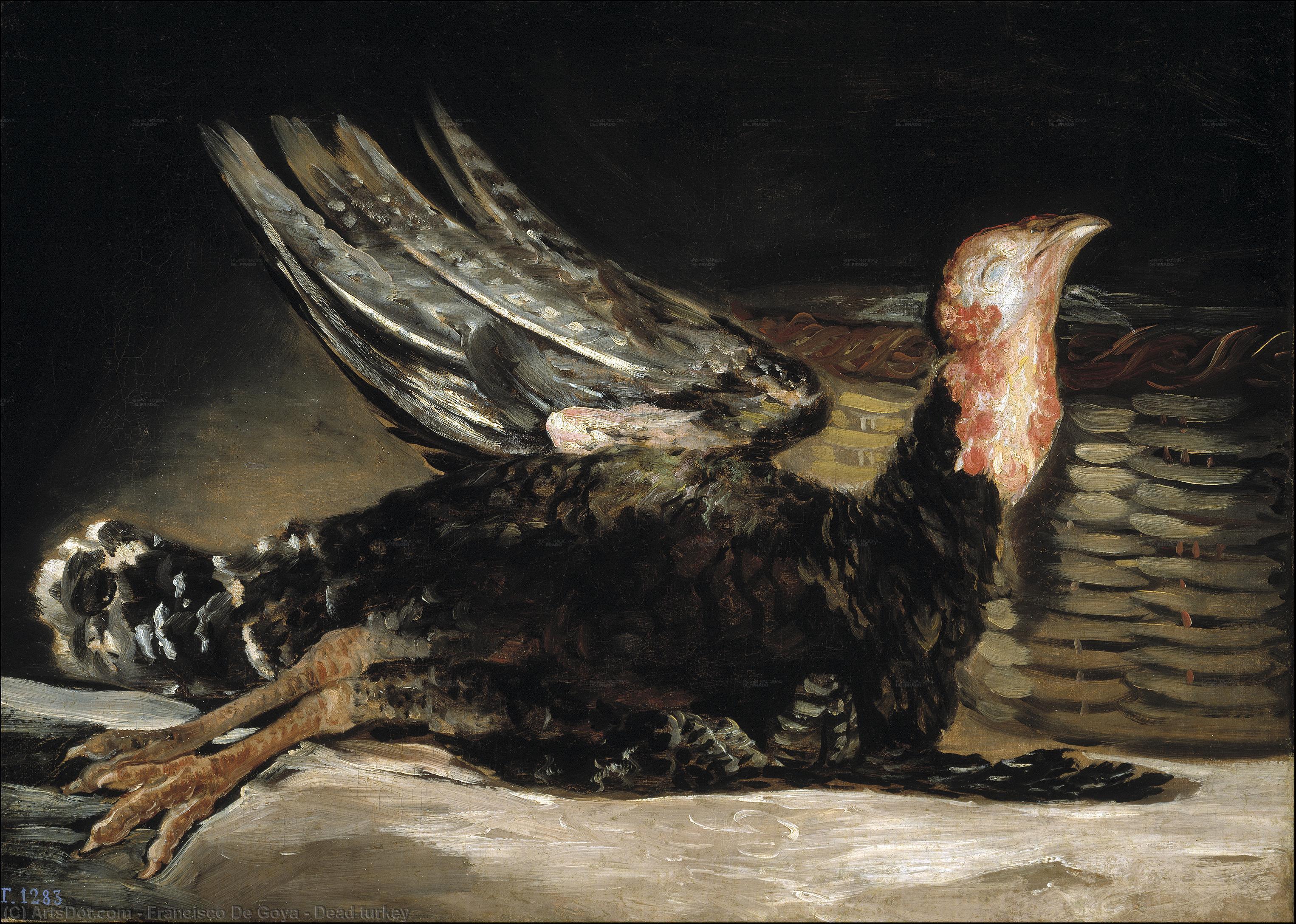 WikiOO.org - Энциклопедия изобразительного искусства - Живопись, Картины  Francisco De Goya - мертвый индейка