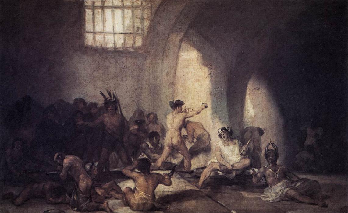 Wikioo.org – La Enciclopedia de las Bellas Artes - Pintura, Obras de arte de Francisco De Goya - El Madhouse