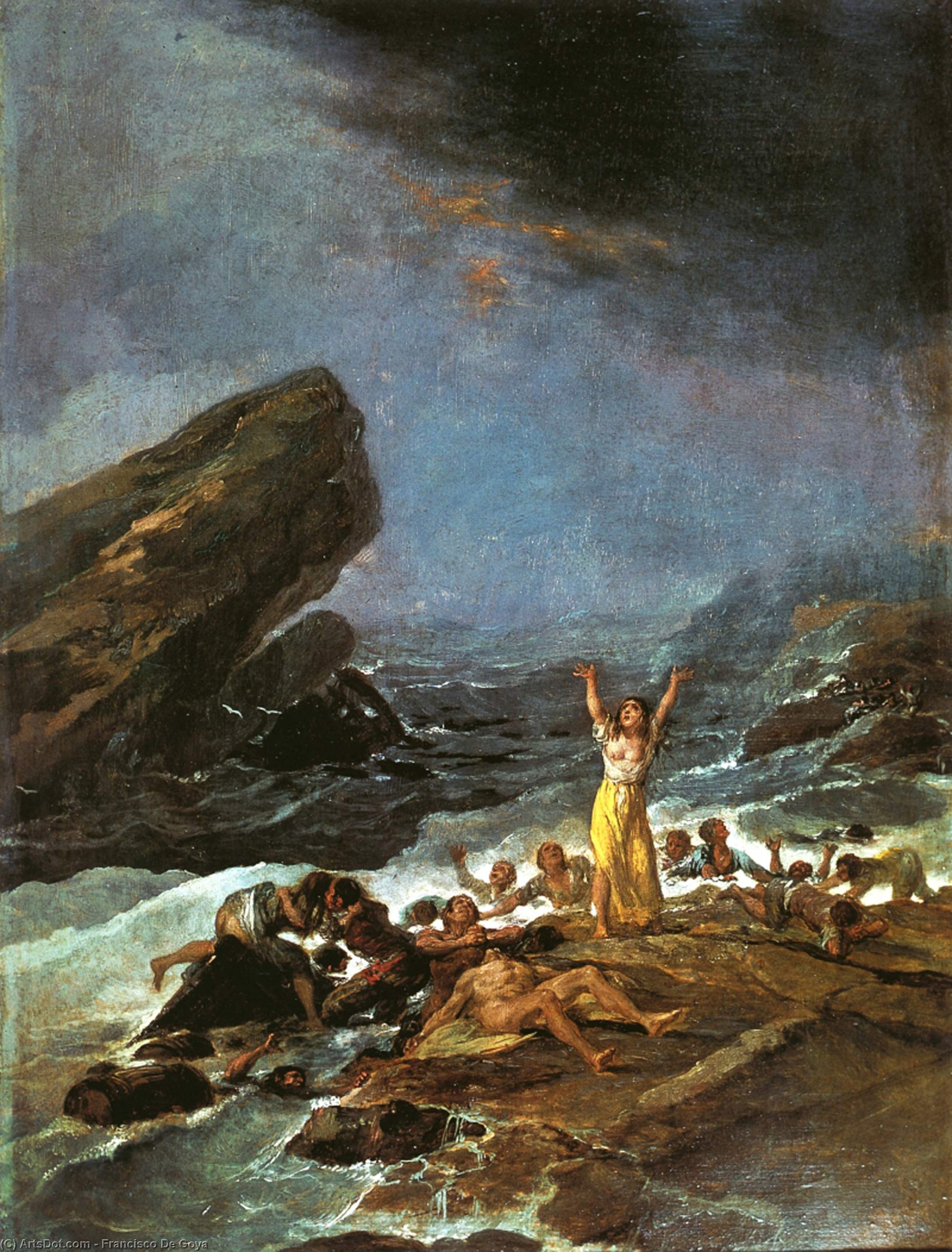 Wikioo.org - The Encyclopedia of Fine Arts - Painting, Artwork by Francisco De Goya - The Shipwreck