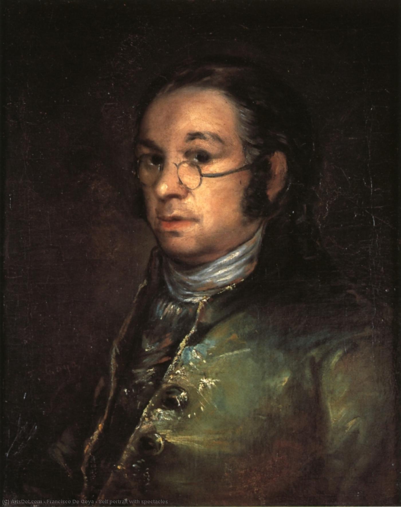 WikiOO.org - 백과 사전 - 회화, 삽화 Francisco De Goya - Self portrait with spectacles
