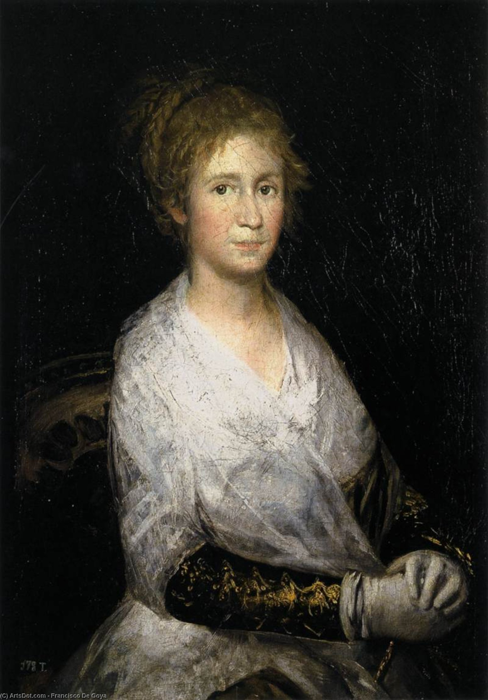 Wikoo.org - موسوعة الفنون الجميلة - اللوحة، العمل الفني Francisco De Goya - Portrait thought to be Josepha Bayeu (or Leocadia Weiss)