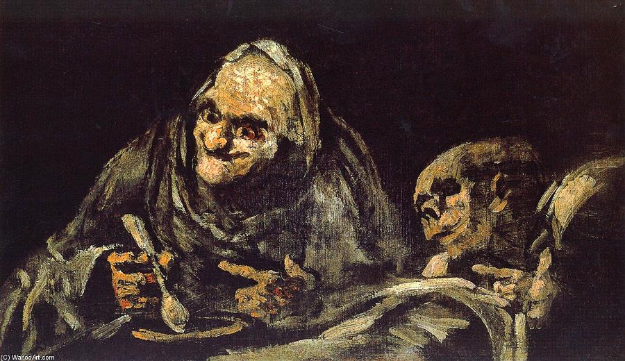 Wikioo.org - The Encyclopedia of Fine Arts - Painting, Artwork by Francisco De Goya - Old eating soup