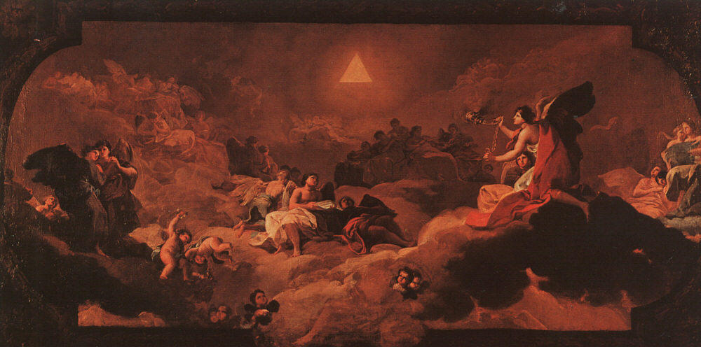Wikoo.org - موسوعة الفنون الجميلة - اللوحة، العمل الفني Francisco De Goya - The Adoration of the Name of The Lord
