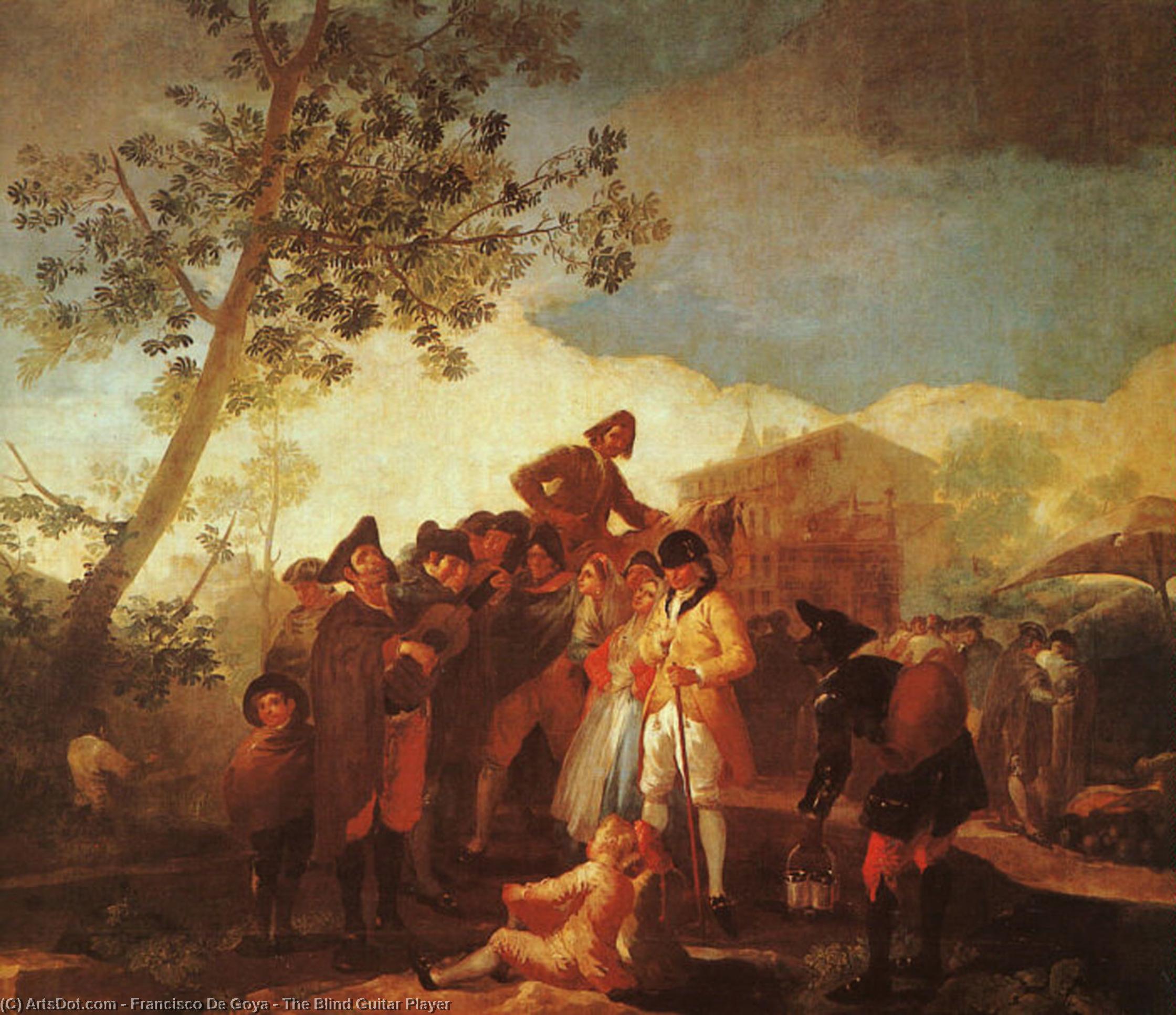 Wikioo.org – La Enciclopedia de las Bellas Artes - Pintura, Obras de arte de Francisco De Goya - el ciego guitarra jugador