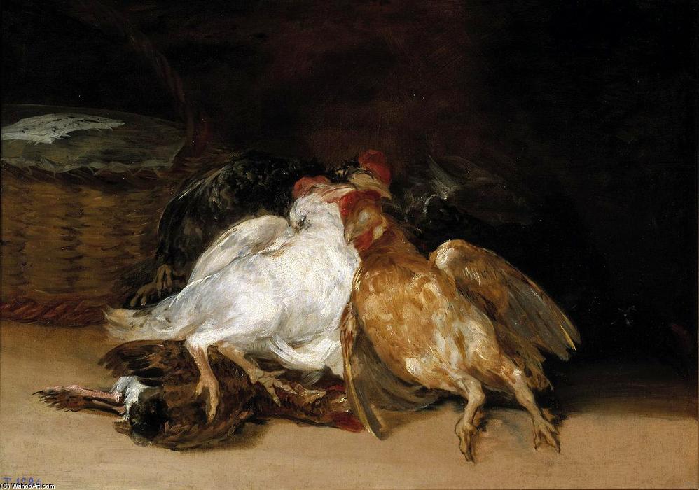 WikiOO.org - Энциклопедия изобразительного искусства - Живопись, Картины  Francisco De Goya - мертвые птицы