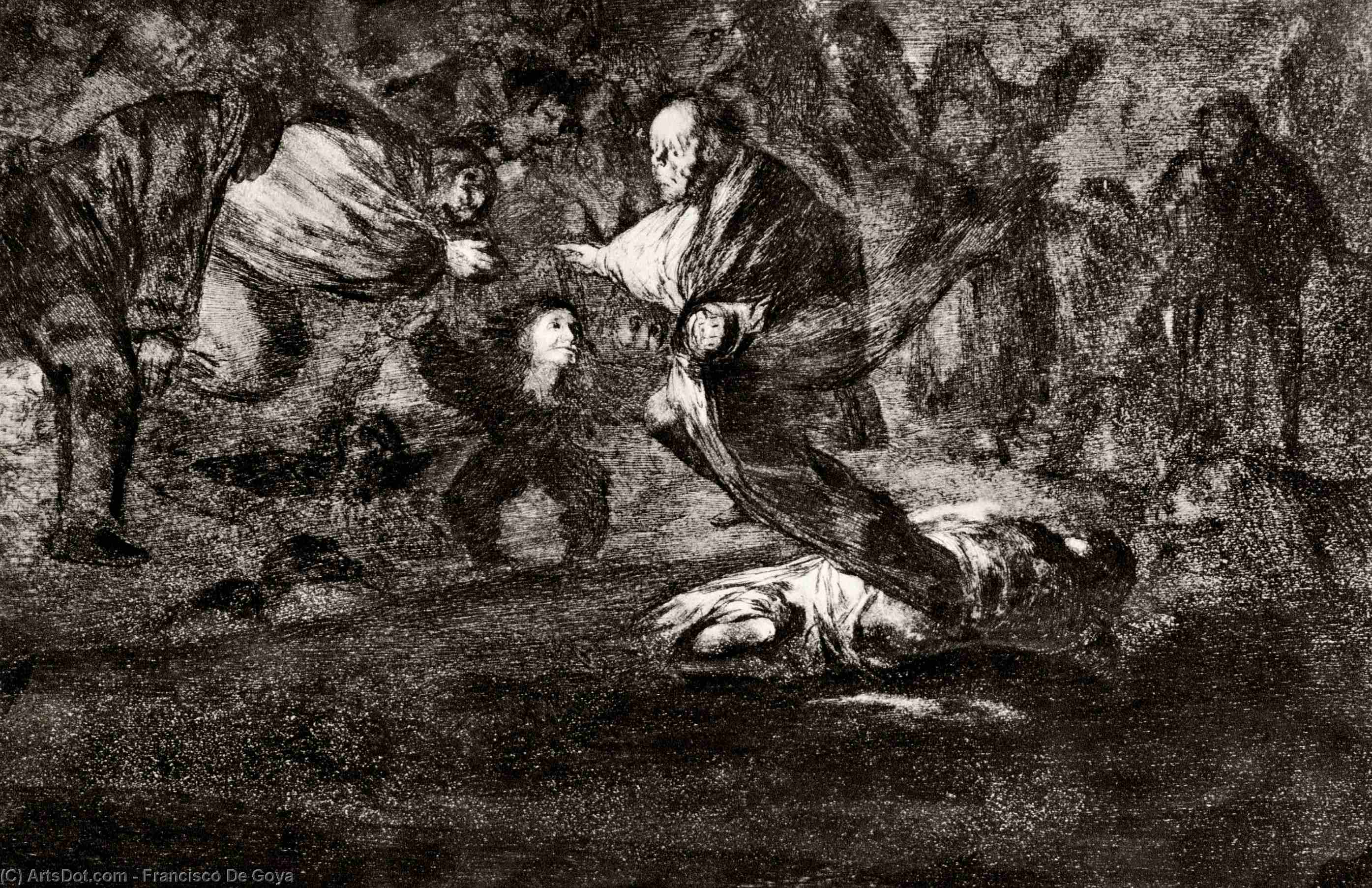 WikiOO.org - 백과 사전 - 회화, 삽화 Francisco De Goya - Absurdity funeral
