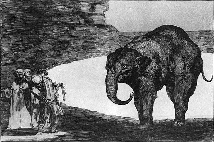 Wikioo.org – La Enciclopedia de las Bellas Artes - Pintura, Obras de arte de Francisco De Goya - Otras leyes por parte de la gente o bestia Absurdo