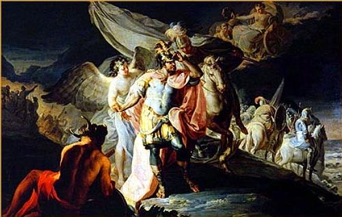 WikiOO.org - Encyclopedia of Fine Arts - Maleri, Artwork Francisco De Goya - Hanibal vencedor contempla Italia desde los Alpes