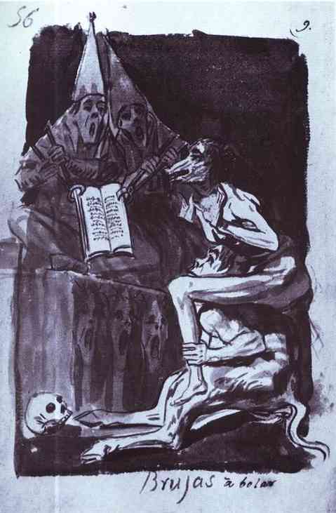 WikiOO.org - Encyclopedia of Fine Arts - Målning, konstverk Francisco De Goya - Witches Ready to Fly